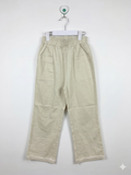 Zara Kids Girls Beige Textured Linen-Blend Wide-Leg Trousers - Size Estimated Age 7-8 Years AB1