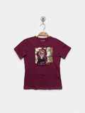 Inextenso Girls Maroon "Always Be Unique" Sequin Graphic Tee - Size 8 Years (Estimated Age 8 Years) AB2