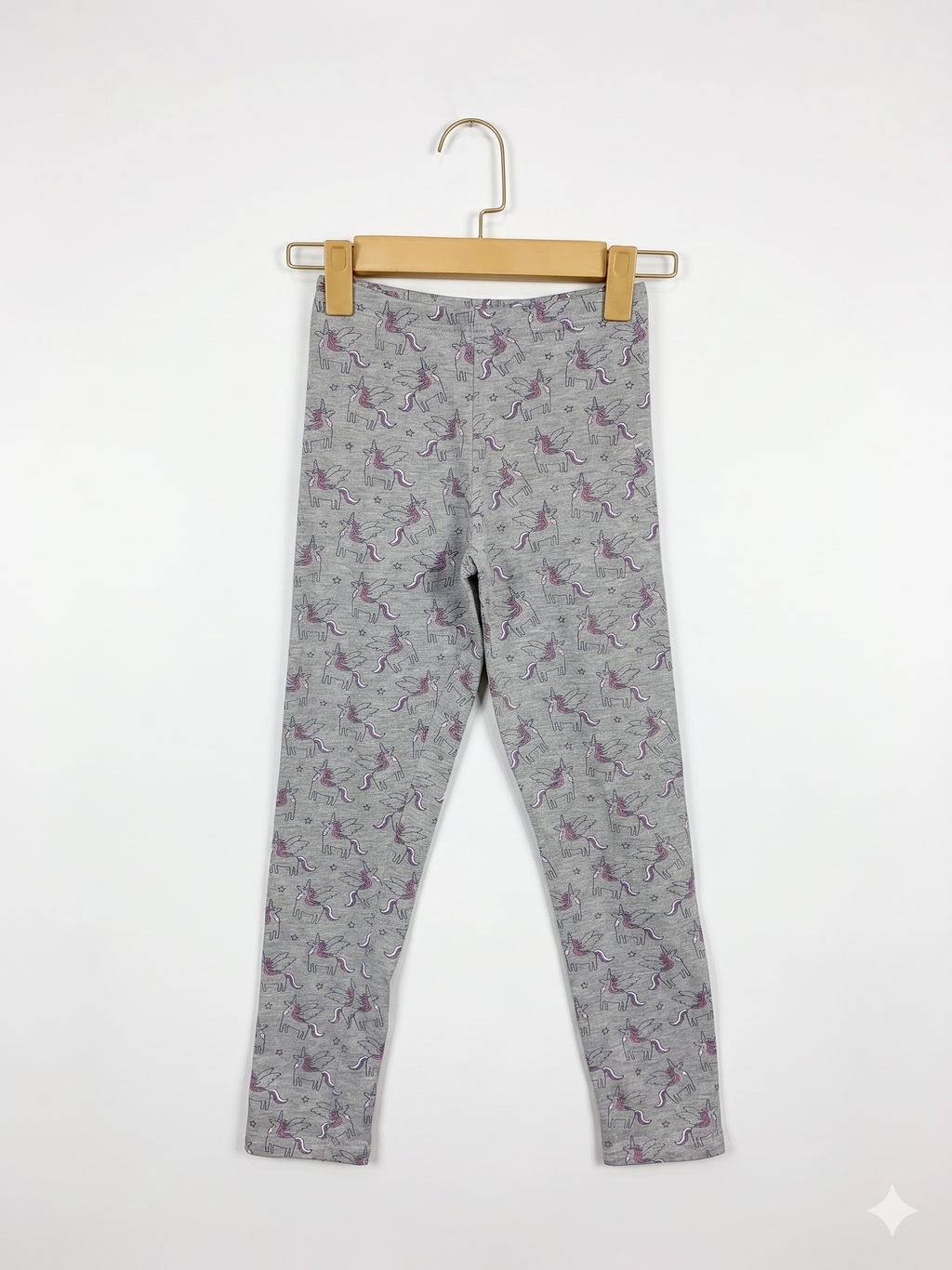 Matalan Girls Heather Grey "I Love Girlswear" Unicorn Leggings - Size 12 Years (Estimated Age 11-12) AB1
