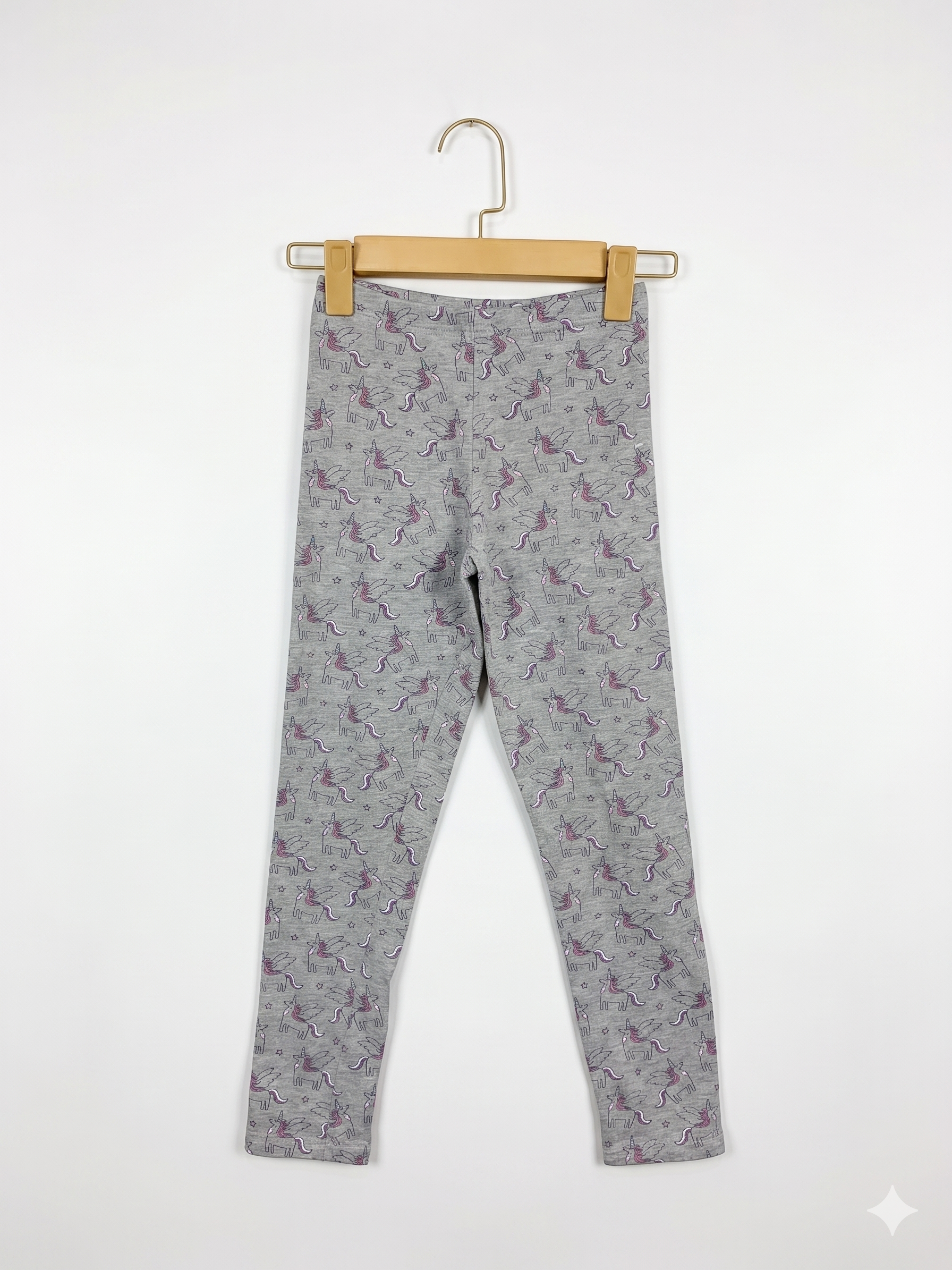 Matalan Girls Heather Grey "I Love Girlswear" Unicorn Leggings - Size 12 Years (Estimated Age 11-12) AB1