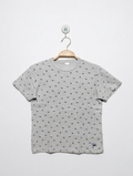 Zeeman Boys Heather Grey Mini-Shark Print Short Sleeve Tee - Size 134/140 cm Estimated Age 8-10 Years AB2