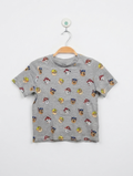 Nickelodeon Paw Patrol Boys Heather Grey "All-Over Character Print" Short Sleeve Tee - Size Estimated Age 6-7 Years AB2