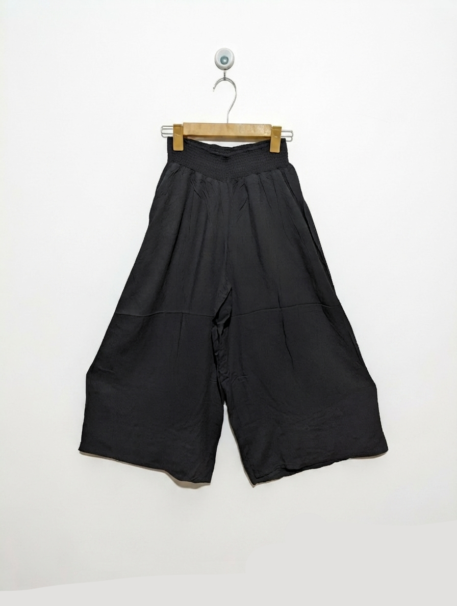 Girls Black "ed-it-ed" Wide-Leg Culotte Trousers - Size Estimated Age 8 Years AB2