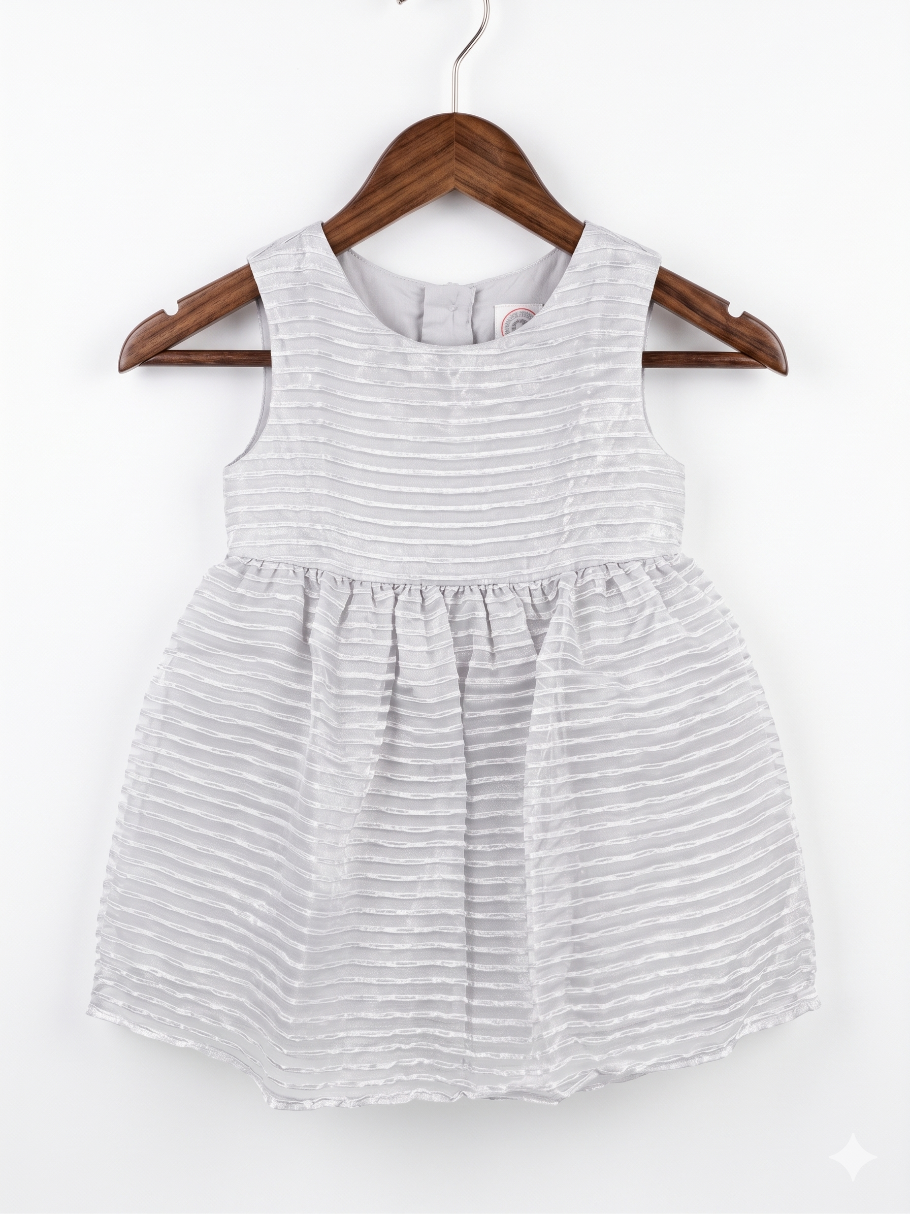 Wonder Nation Silver Shimmer Sleeveless Party Dress - Size 12M (Estimated for 1 Year Old) AB1