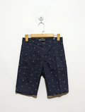 H&M Boys Navy Blue Anchor Print Chino Shorts - Size 158 (Estimated Age 12-13 Years) AB2
