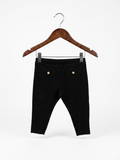 Zara Baby, Black Baby Leggings, Ribbed Baby Pants, Baby Girl Fashion, Tiny Thrift Store, Pre-loved Zara Baby, 6-9 Months Baby Clothes, Ribbed Leggings with Buttons.