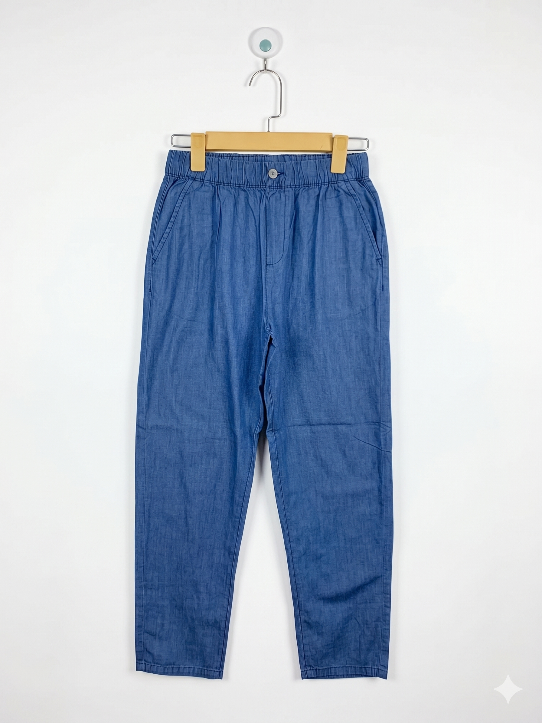 Topten Kids Unisex Light Wash Lightweight Denim Tapered Pants - Size 160 (Estimated Age 13-14 Years) AB1