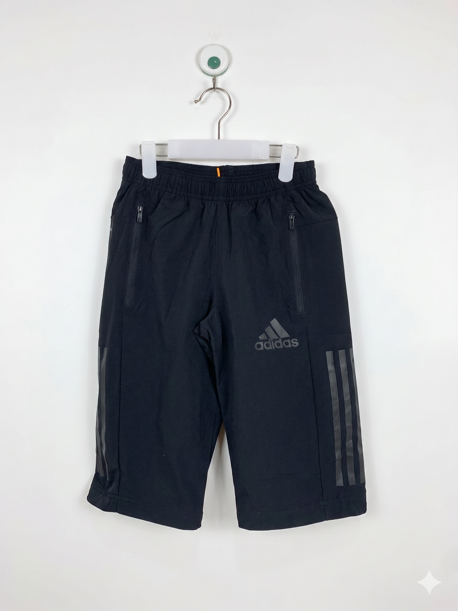 Adidas Boys Black Performance Training 3/4 Jogger Pants - Size 7-8Y AB1