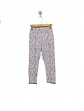 Topolino Girls White "Floral Garden" Print Stretch Leggings - Size 122 CM Estimated Age 6-7 Years AB2