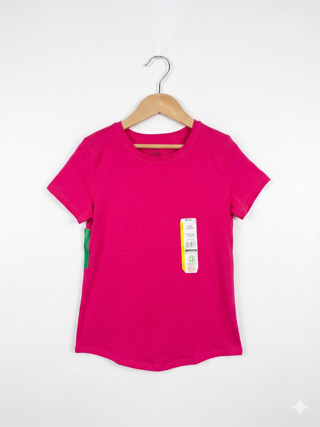 Wonder Nation Girls' Fuchsia Pink "Fade Resistant" Short Sleeve Crew Neck Tee - Size M (7-8) AB1