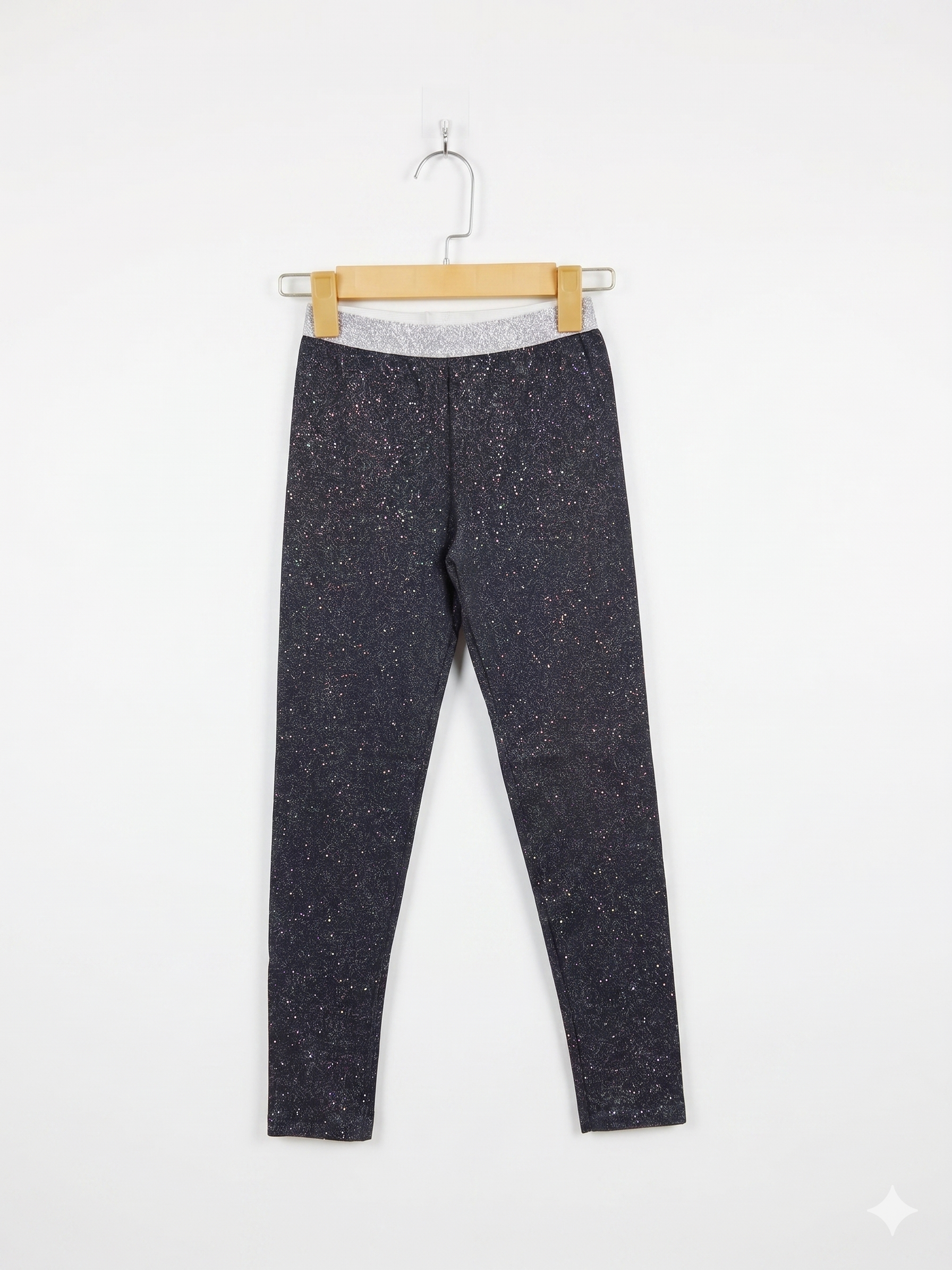 Cuidado con el Perro Kids Black Sparkly Glitter Leggings - Size Estimated Age 10 Years AB1
