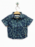 ZARA Baby Boy Bamboo Print Short Sleeve Button-Down Shirt – Size 6/9 Months (Pre-loved) AB1