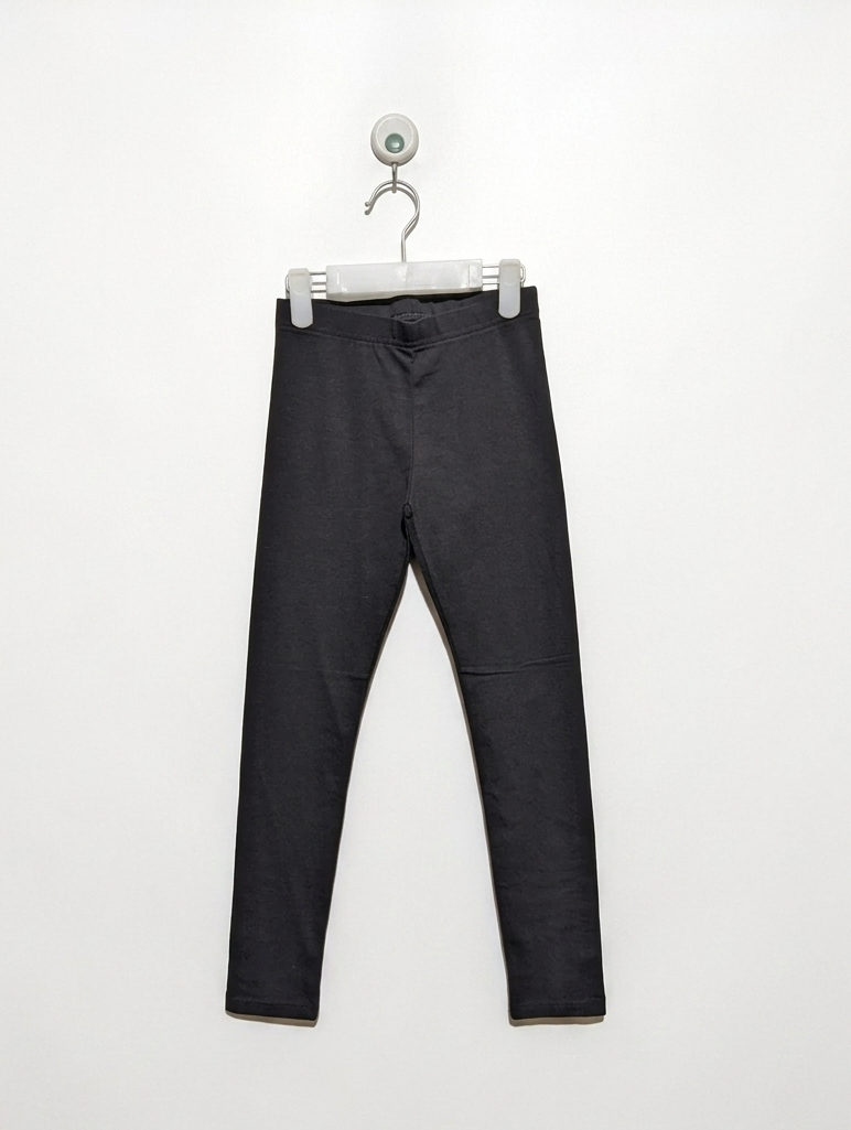 F&F Girls Basic Black Leggings - Size 134CM Estimated Age 8-9 Years AB2