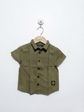 Futafuta Black Closet Boys Olive Green Short-Sleeve Button-Down Shirt - Size Estimated Age 12-18M AB2