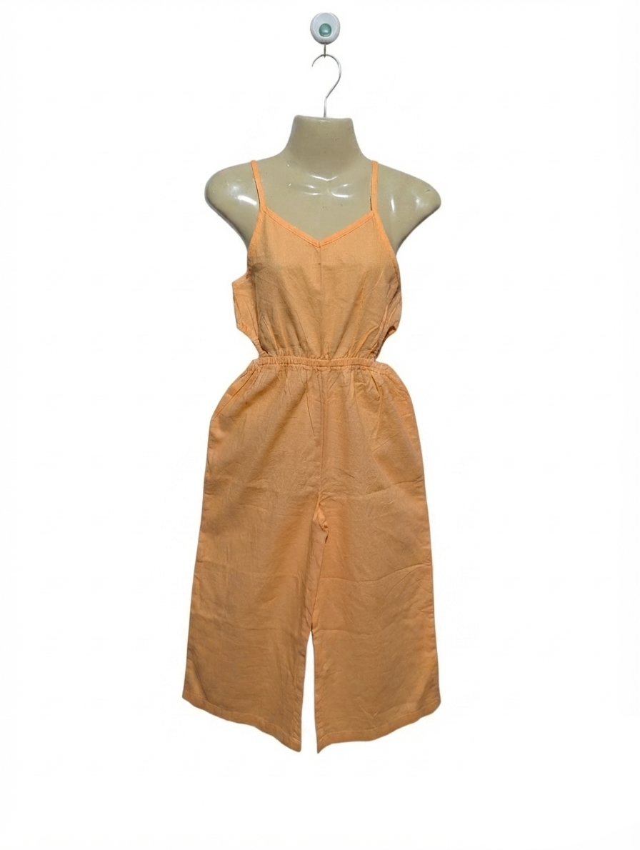 Joe Fresh Girls Peach Sleeveless Cut-Out Jumpsuit - Size M (Estimated Age 7-8 Years) AB2