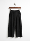 Kids Black Textured Plissé Wide-Leg Culottes (Estimated Age 3-4 Years) AB1