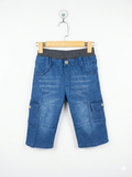 All Japan Women's & Children's Apparel Boys Blue Denim Cargo Shorts - Size 150 (Estimated Age 11-12Y) AB1