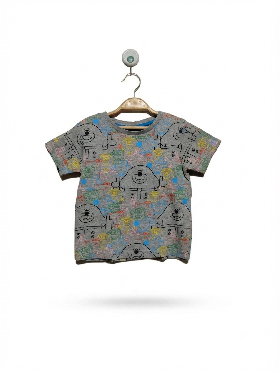 George Boys Grey "Hey Duggee" All-Over Print Graphic Tee - Size Estimated Age 2-3 Years AB2