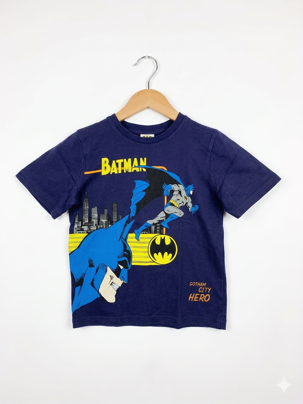 The Very Group Boys Navy Blue "Batman Gotham City Hero" Graphic Tee - Size Estimated Age 6-7 Years AB1