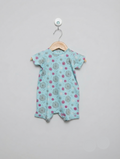 Little One Baby Girls Mint Green & Pink Floral Dandelion Print Romper - Size Estimated Age 0-3 Months AB2