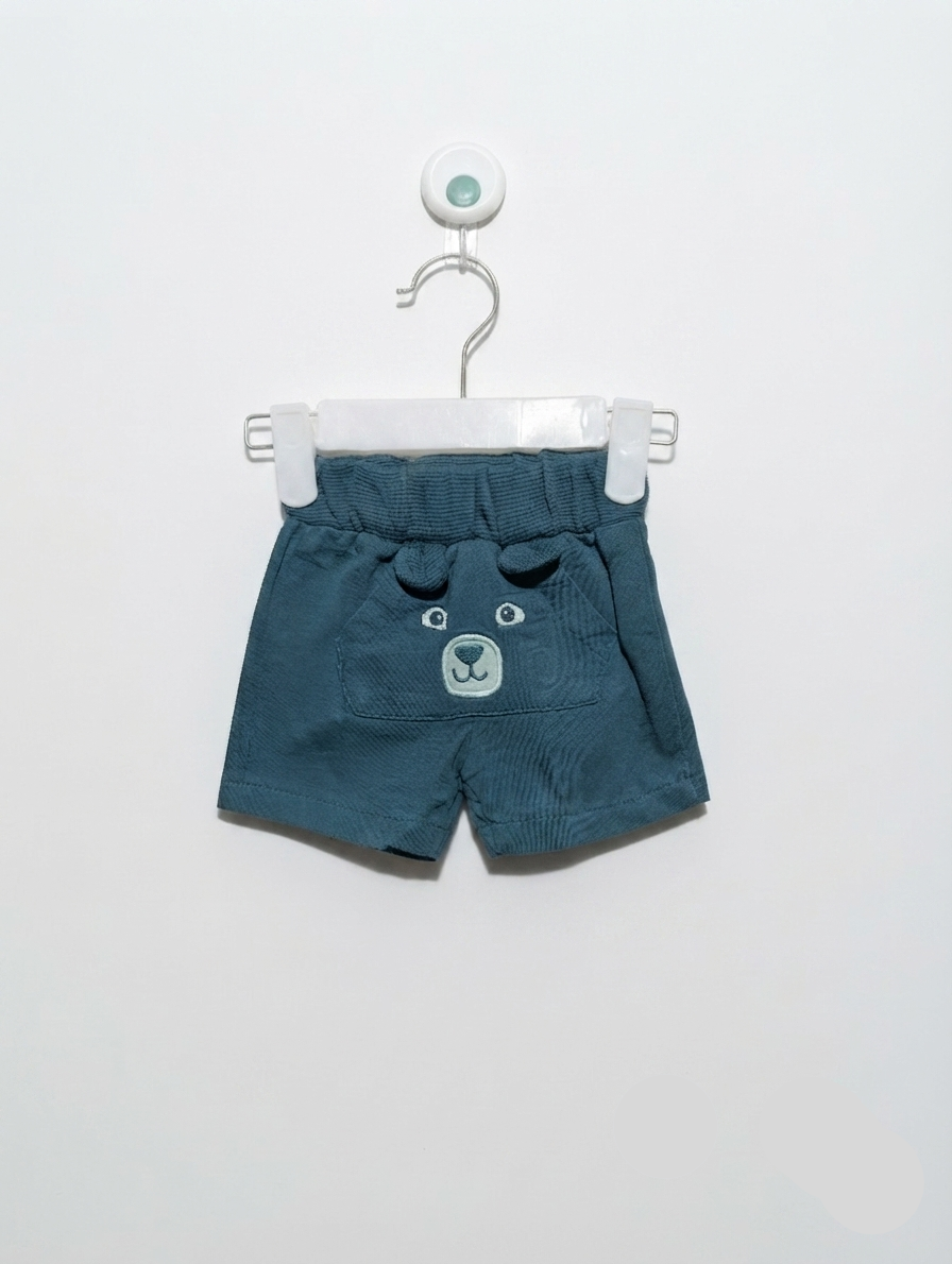 Baby C&A Baby Boys Dark Grey Bear Pocket Casual Shorts - Size Estimated Age 2-3 Months AB2