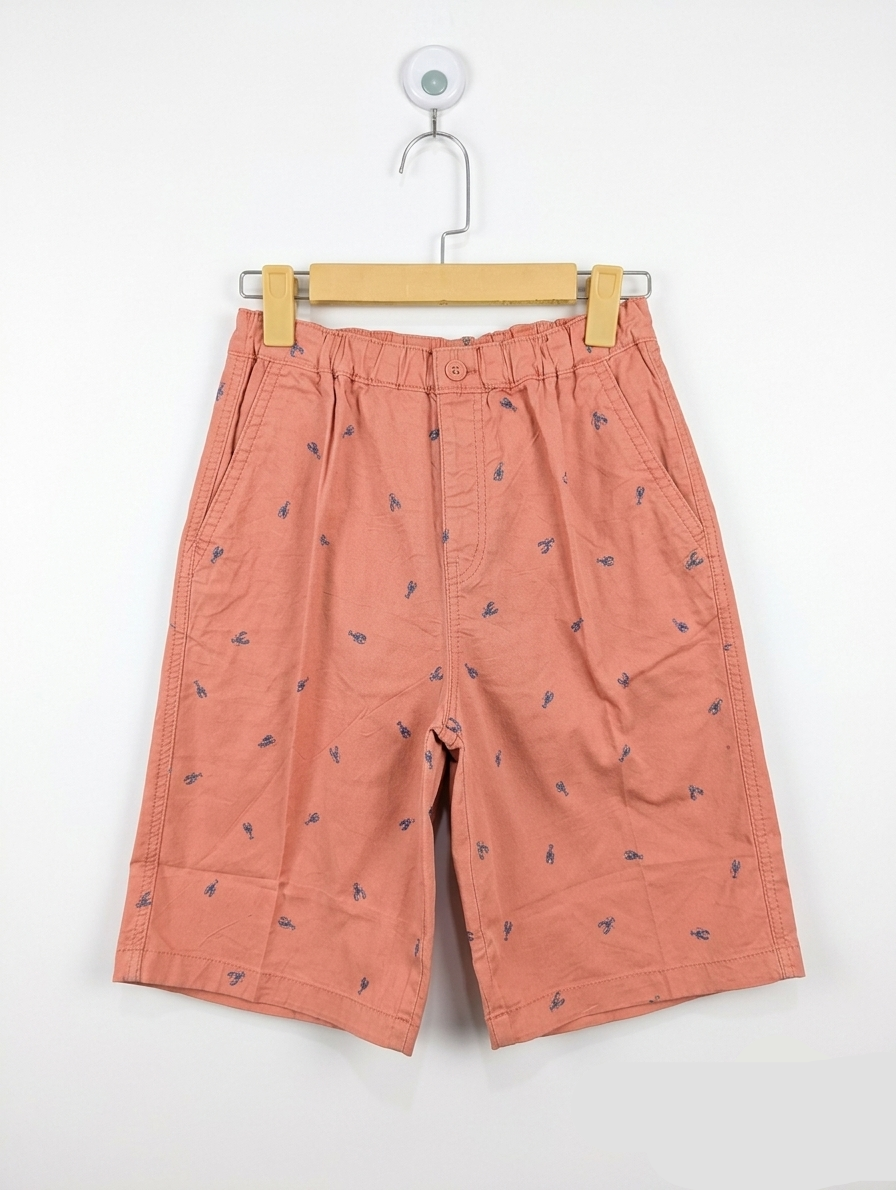 Uniqlo Boys Coral "Marine Lobster" Print Active Shorts - Size 160 cm Estimated Age 12-13 Years AB2