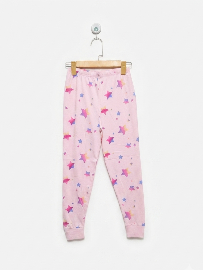 George Girls Pastel Pink "Multicolor Star" Print Leggings - Size 7-8 Years Estimated Age 7-8 Years AB2