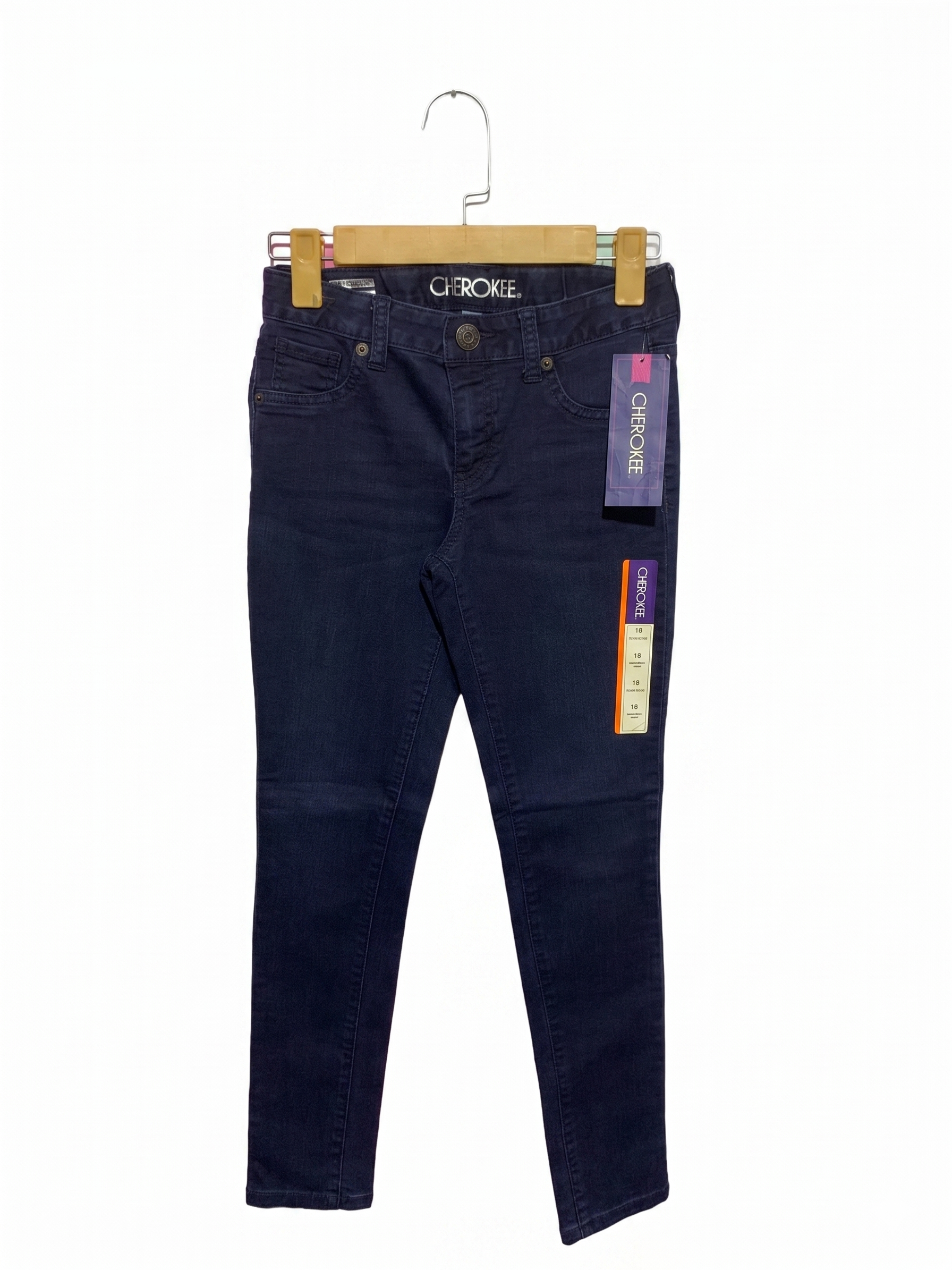 Cherokee Girls "Super Skinny" Dark Indigo Denim Jeans - Size Estimated Age 10 Years AB1