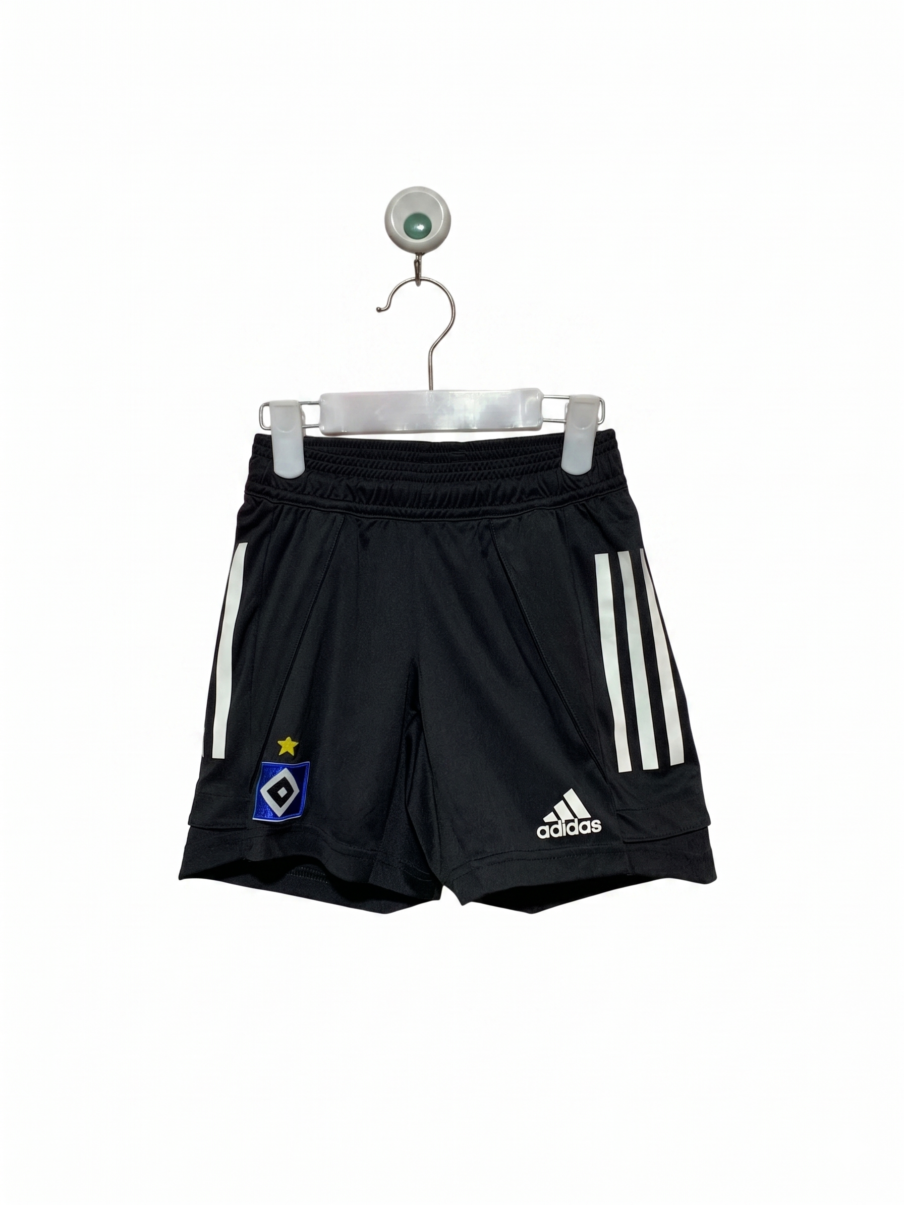 Adidas Boys Core Black 3-Stripes Training Shorts - Size 7-8Y AB1