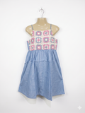 Victory Heart Girls Chambray Blue Crochet Bodice Cami Sundress - Size M / 12 Estimated Age 11-12 Years AB1