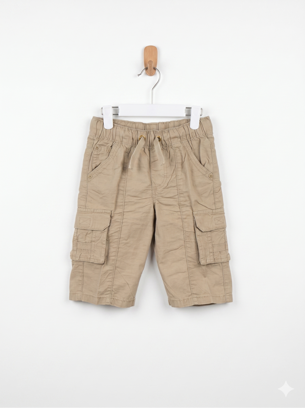 Topolino Boys Khaki Ripstop Cargo Shorts - Size 122 (Estimated Age 6-7Y) AB1
