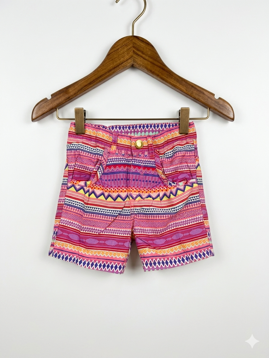 Title: H&M Kids Vibrant Aztec Geometric Print Shorts - Size 2-3 Years (EUR 98) AB1