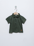 Pulla Bulla Boys Olive Green Classic Short Sleeve Polo Shirt - Size 1 Estimated Age 1-2 Years AB2