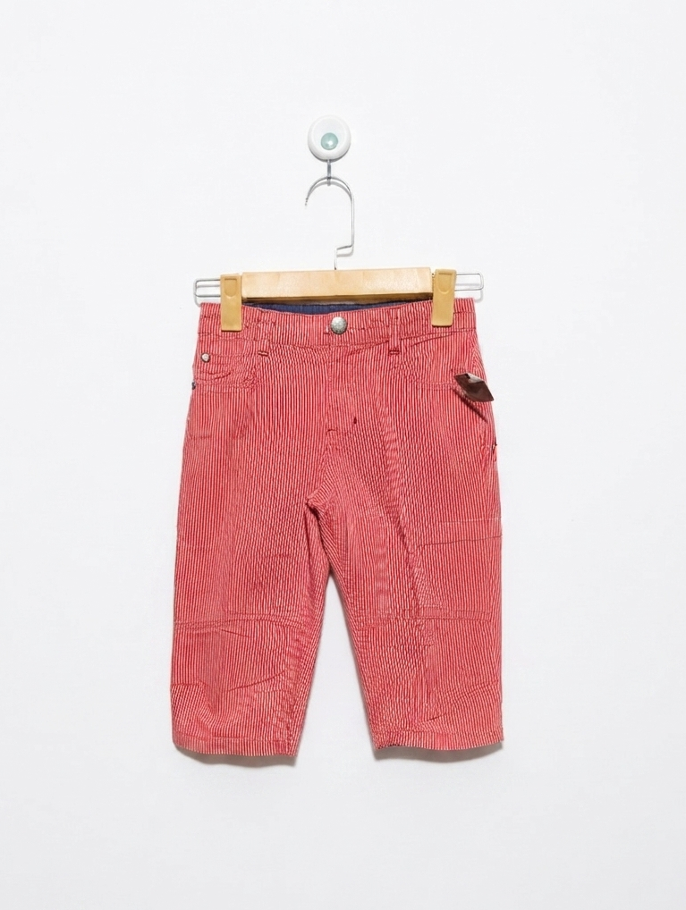 KIDS Boys Red & White Pinstripe Casual Trousers - Size 122, Estimated Age 6-7 Years AB2
