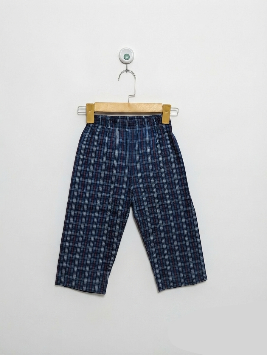 BHS Boys Navy Blue "Classic Plaid" Casual Trousers - Size 98cm (Estimated Age 2-3 Years) AB2