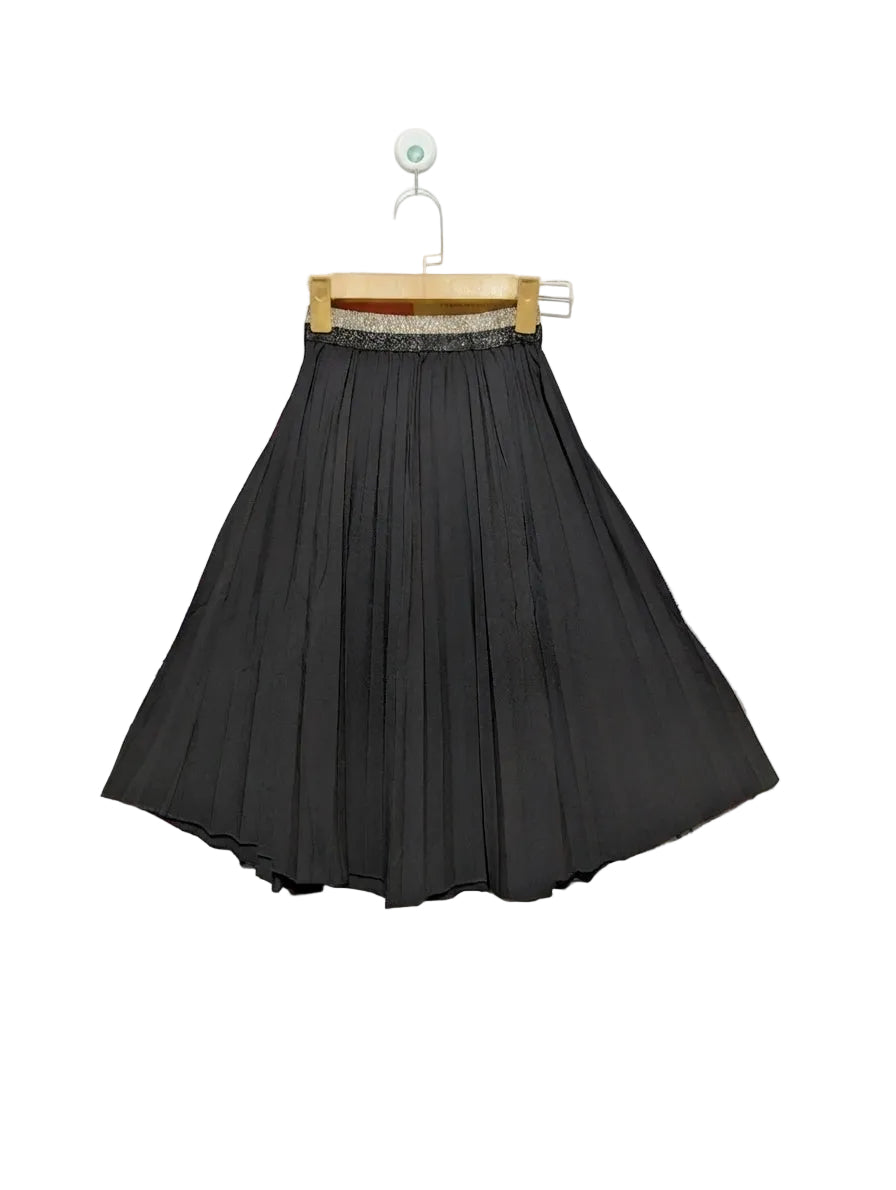 PM Mère & Fille Paris Girls Charcoal Pleated Skirt - Size Estimated Age 8 Years AB2
