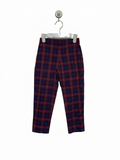 Uniqlo Kids Maroon & Navy Plaid Stretch Trousers - Size S AB1
