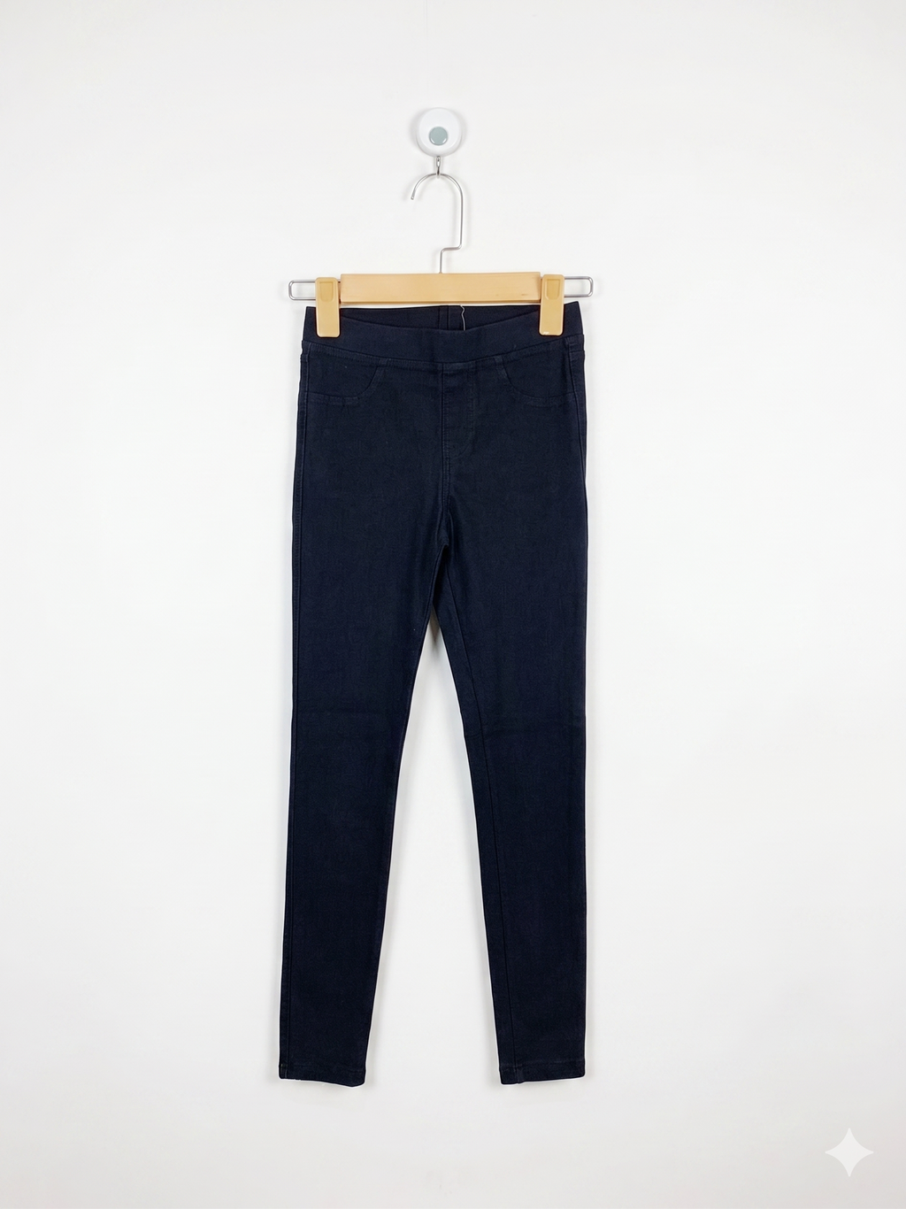 H&M Girls Solid Black High-Stretch Denim Jeggings - Size Estimated Age 10 Years AB1