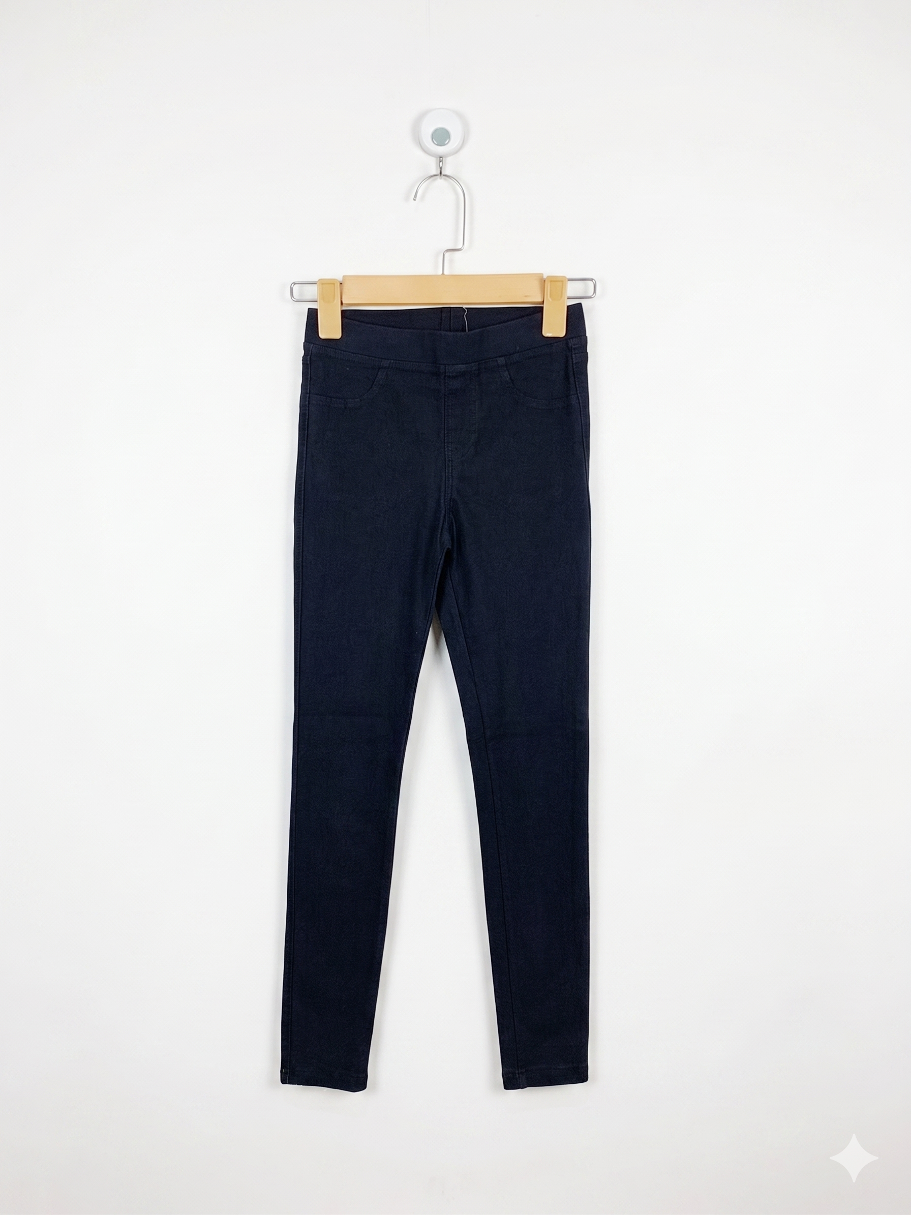 H&M Girls Solid Black High-Stretch Denim Jeggings - Size Estimated Age 10 Years AB1