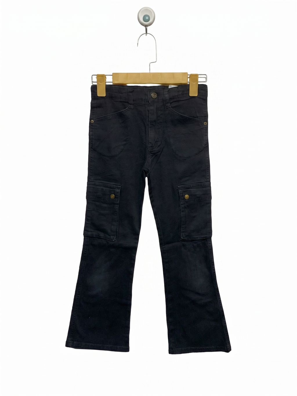 Blue Mart Kids Boys Washed Black Cargo Flare Pants - Size Estimated Age 10 Years AB1