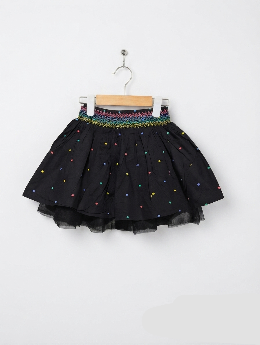 Palomino Girls Black "Polka Dot" Tulle Skirt - Size 110 (Estimated Age 5 Years) AB2