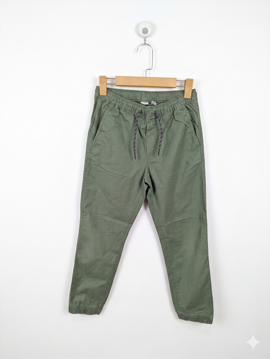 GAP Kids Boys Olive Green Elastic Waist Pull-On Jogger Pants - Size XXL Regular (Estimated Age 14 Years) AB1