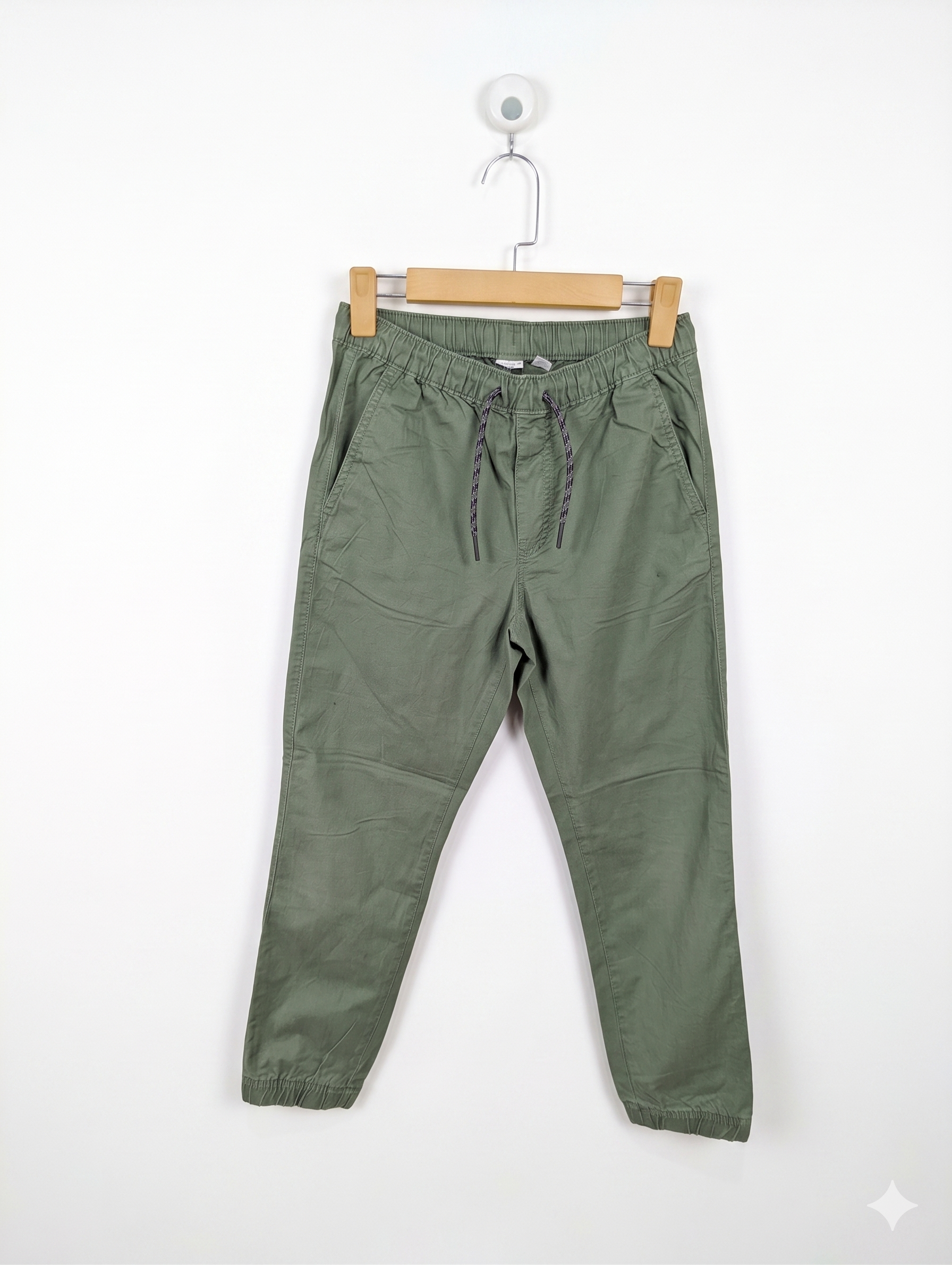 GAP Kids Boys Olive Green Elastic Waist Pull-On Jogger Pants - Size XXL Regular (Estimated Age 14 Years) AB1
