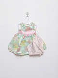 George Baby Girls Mint Green Floral Sleeveless Dress & Bloomers Set - Size Estimated Age 3-6 Months AB2