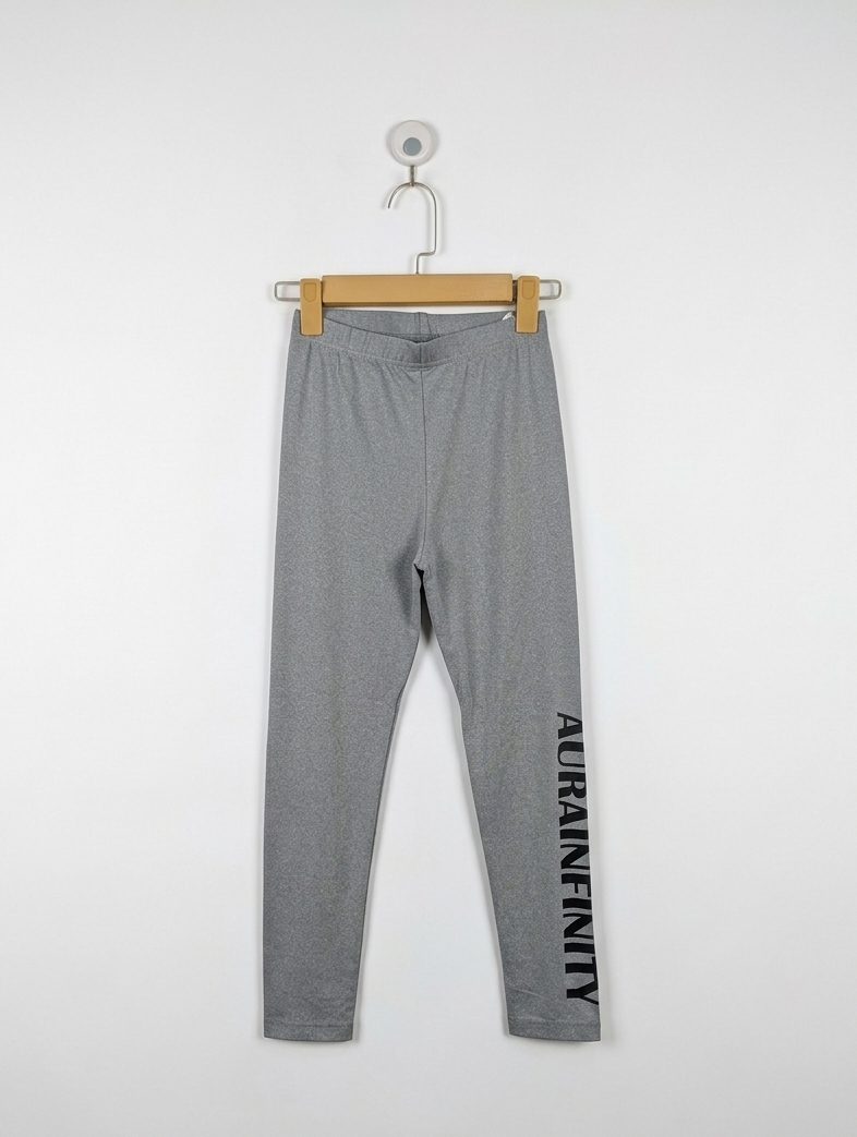 NINJIX Girls Heather Grey "AURAINFINITY" Leggings - Size 140 Estimated Age 9-10 Years AB2