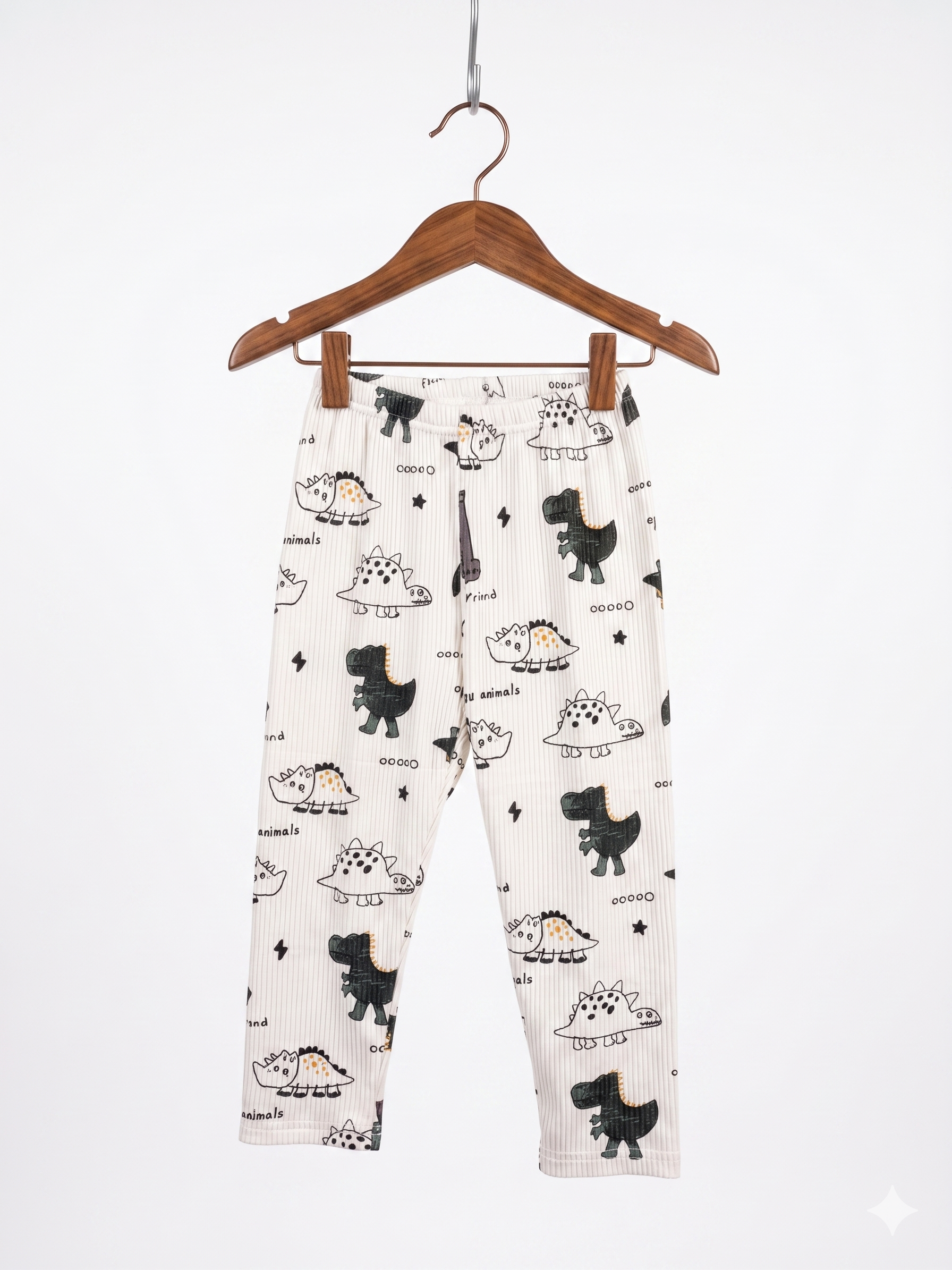 SHEIN Toddler Boys Dinosaur Print Ribbed Knit Leggings (Estimated Age 2-3 Years) AB1