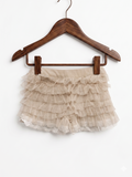 Boutique Japanese Style Beige Tulle Ruffle Bloomers - Size 80 (12-18 Months) AB1