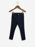 Branshes Kids' Solid Black Slim-Fit Stretch Trousers - Size 6-7 Years AB1