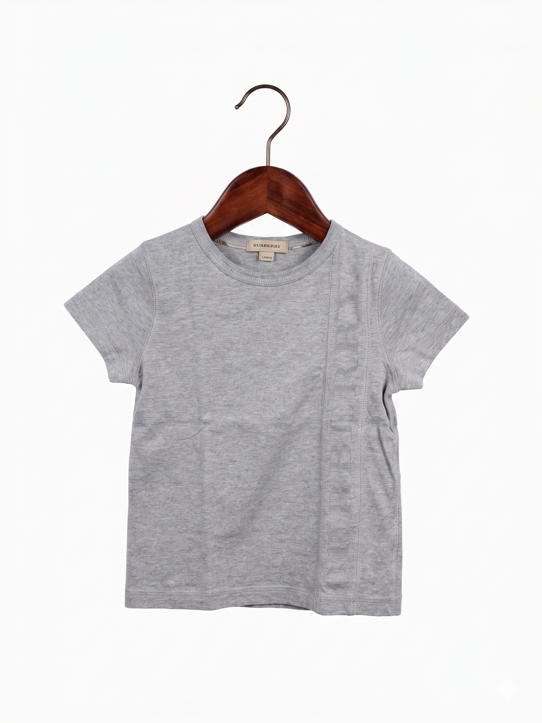 Burberry Kids Vertical Logo Embossed T-Shirt - Size 4Y / 104cm AB1