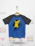 Old Navy Boys Blue & Grey "Pikachu" Graphic Tee - Size S (6-7) Estimated Age 6-7 Years AB2
